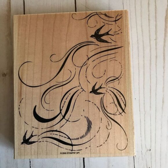 Stampin up! wood mounted rubber stamp French flair card making New without tags - Picture 1 of 3